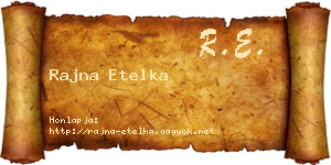 Rajna Etelka névjegykártya